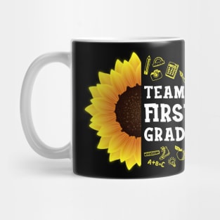 Team first Grade Shirt First Day Preschool Back to School Sunflower Gift Mug